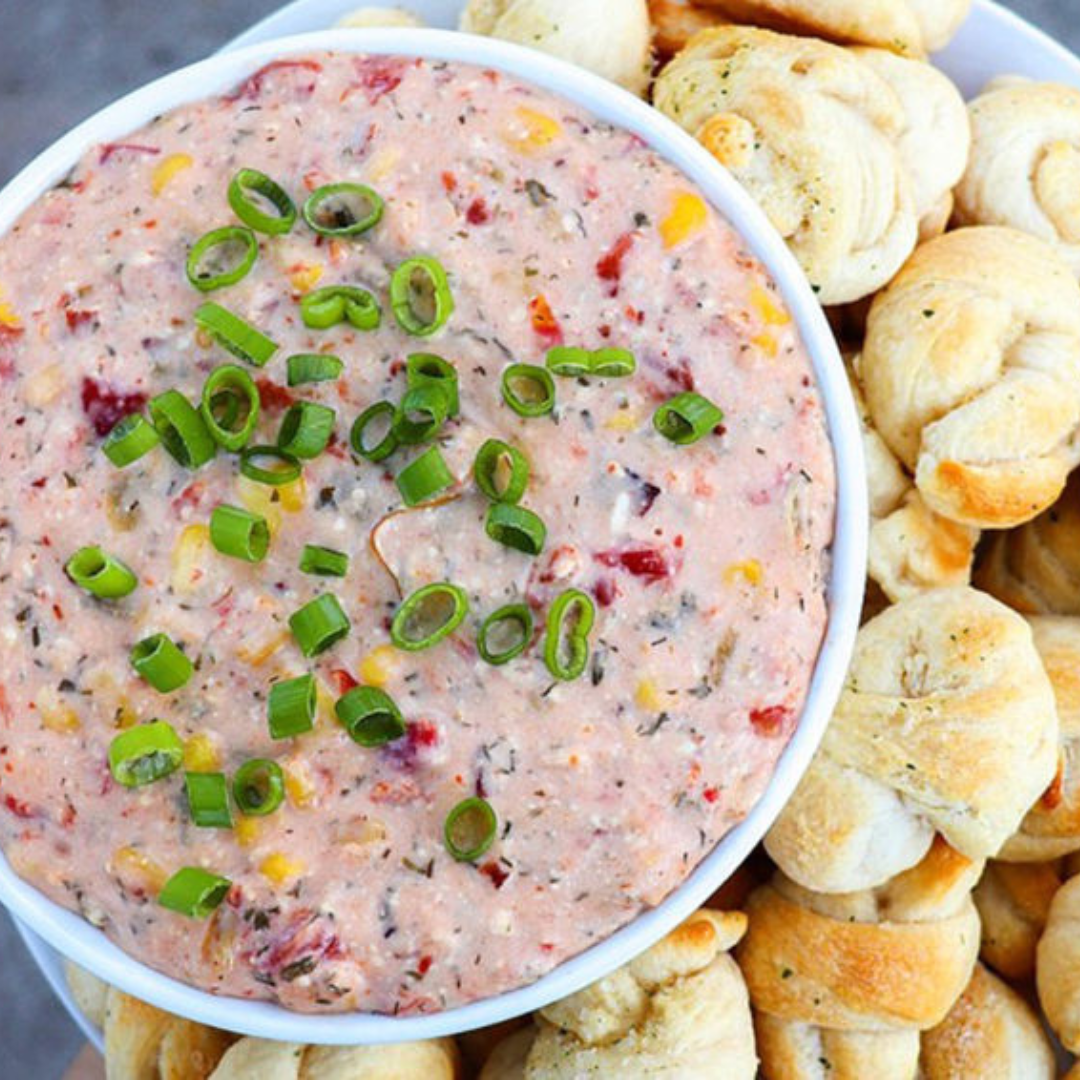 Fiesta Dip with Garlic Knots Slow Cooker Recipe