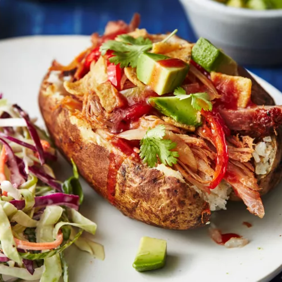 Pulled Pork Loaded Baked Potatoes