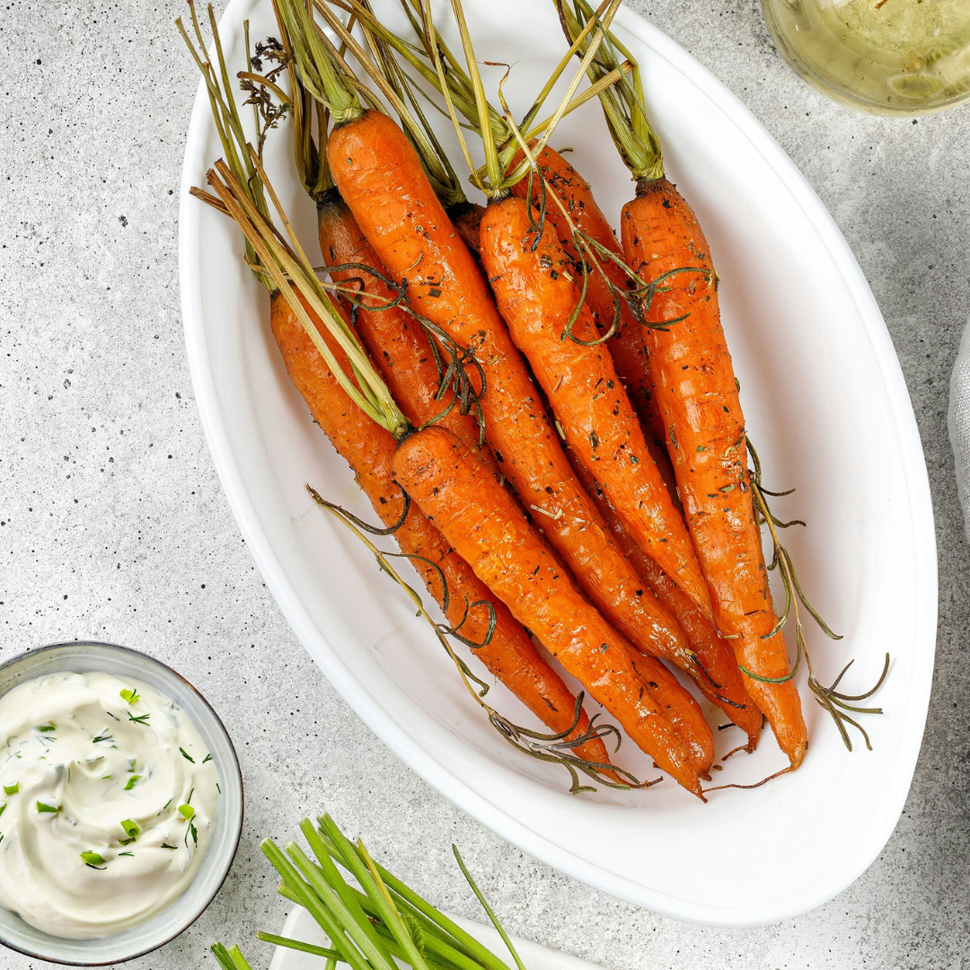 Maple Glazed Carrots with Chive Cream Sauce Sous Vide