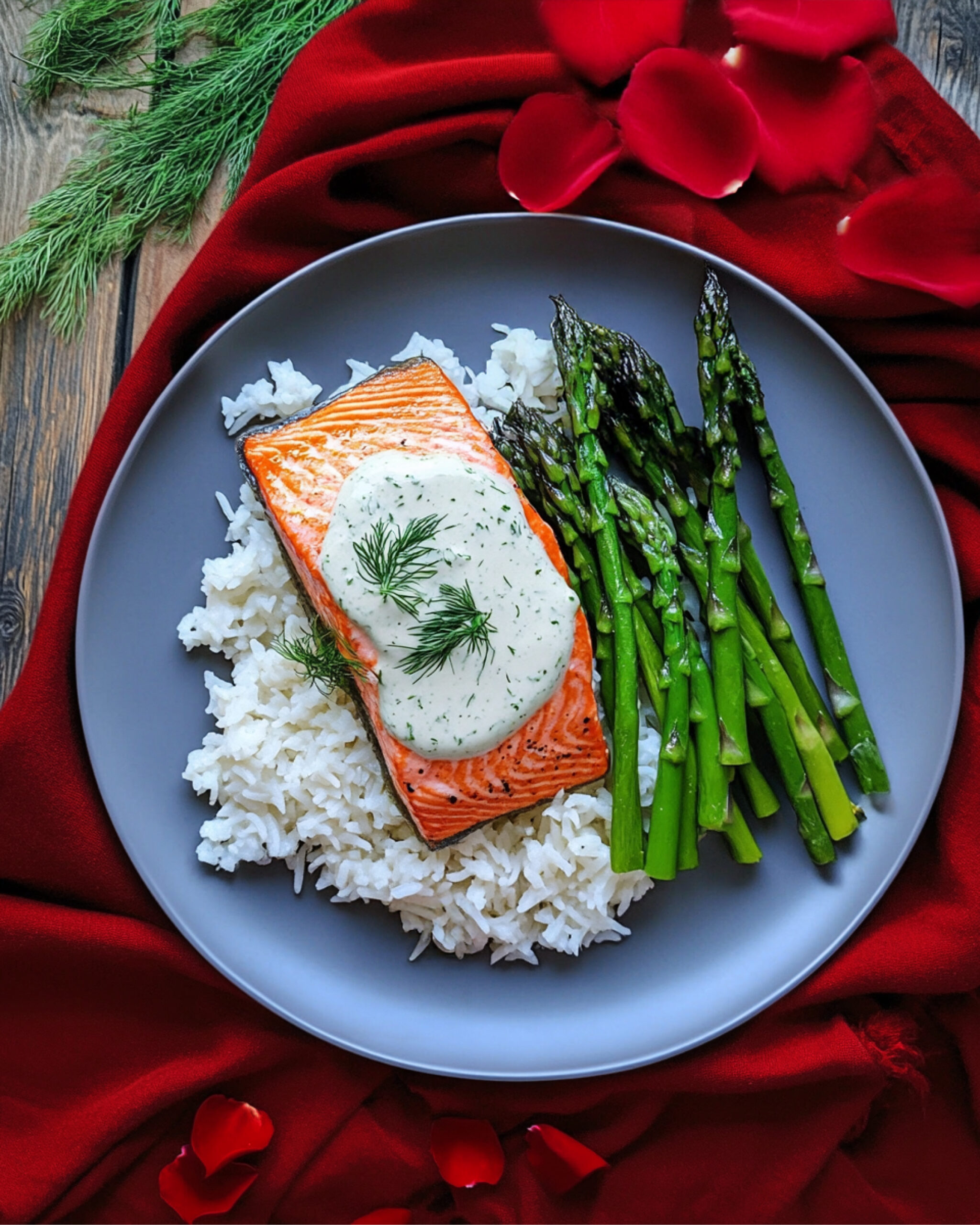 Salmon with Basil Cream Sauce Sous Vide